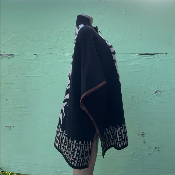 Chico's Black and White Zebra Print Poncho - Picture 3 of 5
